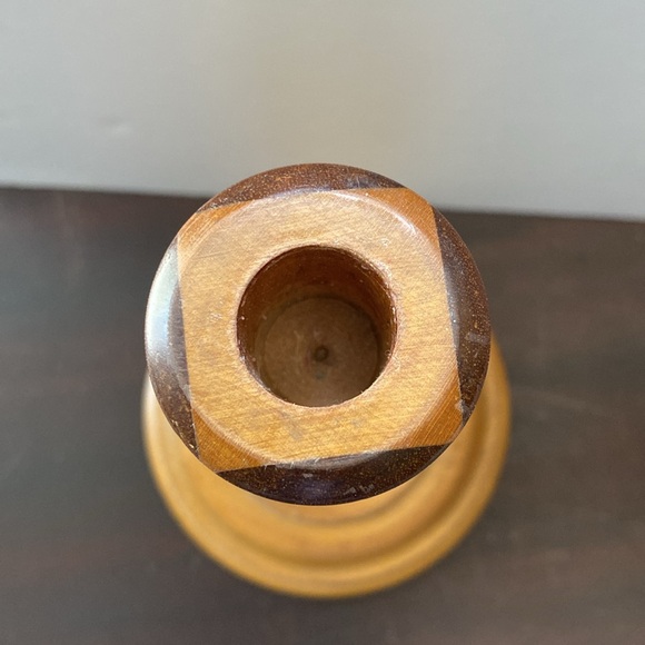 Midcentury wood candle holders. - Picture 6 of 12